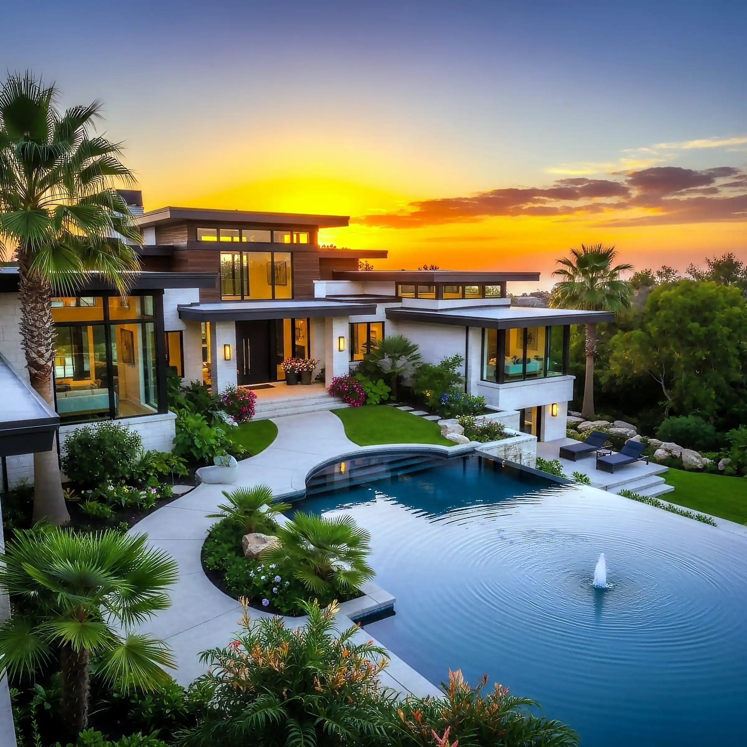 virtual staging for realtors twilight exterior front of home after staging